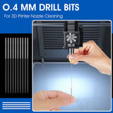 60 Pcs 3D Printer Nozzle Cleaning Kit, 3D Printer Nozzle Cleaner, 0.4 mm Nozzle Needle, Stainless Steel Cleaning Needles for 3D Printer Accessory Prasacco