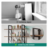 YITAHOME 5 Tier Bookcase, Artsy Modern Bookshelf, Book Rack, Storage Rack Shelves in Living Room/Home/Office, Books Holder Organizer for Books/Movies - Rustic Brown YITAHOME