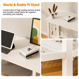 Furologee TV Stand for TVs up to 55 Inch, Entertainment Center with Open Storage Shelves, TV Media Console Table with Soundbar Shelf for Living Room, Bedroom, White Furologee