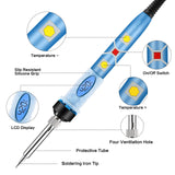 Soldering Iron Kit Electronics, SREMTCH 80W Digital LCD Adjustable Temperature Welding Tool with ON-Off Switch,10 in 1 solder gun SREMTCH