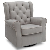 Delta Children Emerson Upholstered Glider Swivel Rocker Chair, Dove Grey with Soft Grey Welt Delta Children