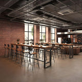 RUNNUP Solid Wood Industrial Bar Table for Dining and Small Spaces – Rectangle Design, 63"L x 15.7"W x 41.3"H RUNNUP