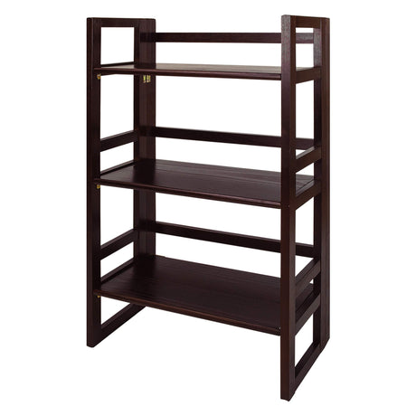 Casual Home 3-Shelf Folding Student Bookcase (20.75" Wide)-Espresso Casual Home