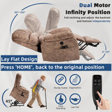SOCIALCOMFY Large Tall Man Power Lift Recliner Chair with Massage & Heat, Dual Motor Lay Flat Electric Lift Sleeper Recliner w/Extended Footrest, Lumbar Pillow, USB & Type-C Ports, Pocket,Plush Brown SOCIALCOMFY