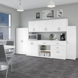 Bush Business Furniture Universal Wall Cabinet with Doors and Shelves in White, Versatile Home Organizer, Office Storage Unit and Adjustable Shelving Bush Furniture
