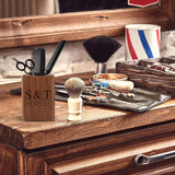 ANQIYI Personalized Pen Holder Wooden Pen Pencil Pot for Desk Tidy Stationary Organiser for School Home Office, Engraved Name, Walnut Wood ANQIYI