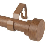 Rod Desyne W100-37-48W3 1" Bonnet Faux Wood Single Curtain Rod, 48-84 inch, Chestnut Rod Desyne