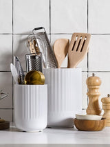 LE TAUCI Utensil Holder, 7.3"+5.4" Ceramic Kitchen Utensil Holder for Countertop, Large Cooking Utensil Crocks for Kitchen Counter, Morden Utensil Organizer for Spatula, Kitchen Decor, Set of 2, White LE TAUCI