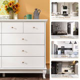 Homsee 10 Drawer Double Dresser with Stylish Carved Legs, Modern Wood Dresser Chest of Drawers with Large Storage Space for Bedroom, White (55.1”W x Homsee