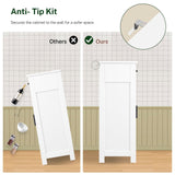 FIONESO Bathroom Cabinet, Storage Cabinet with 2 Doors and 3 Shelves, Coffee Bar Cabinet, Floor Cabinet, for Bathroom/Entryway/Living Room, White FIONESO