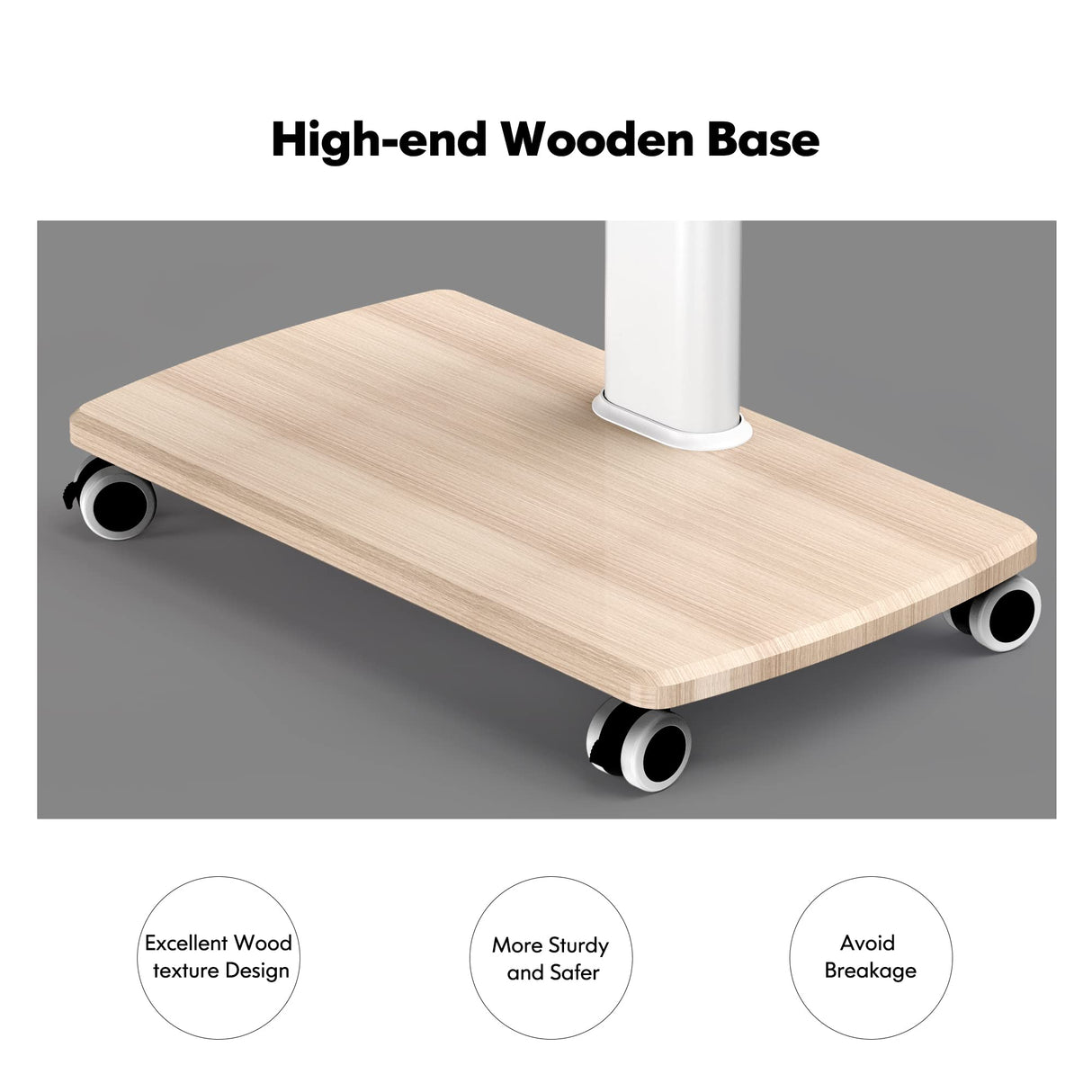 FITUEYES Rolling TV Stand, Mobile TV Cart on Wheels for 32-70 Inch Flat Screen TVs, Tall Floor TV Stand with Swivel Mount for Bedroom, Outdoor, Home Office, Small Dorm, White FITUEYES