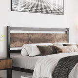 ALTLLEN Rustic Wooden Headboard with Metal Slats - Sturdy and Stylish for Queen Beds ALTLLEN