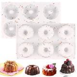 HUAKENER 2 Pcs Mini Bundt Cake Pan, 6-Cavity Fluted Tube Cake Pan, Non-stick Silicone Baking Mold for Cupcakes, Donuts, Muffins, Cornbread, Brownies, Jellies HUAKENER