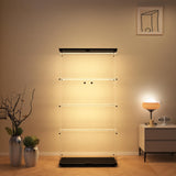 Modern 4-Tier Glass Display Shelf with 2 Doors, Curio Cabinet Collection - Floor Standing Display Case for Living Room, Bedroom, Home Office - 30" W x 14.5" D x 64" H (Black with LED Light Strip) Zacis
