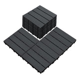 Interlocking Deck Tiles, 27 PCS Outdoor Patio Flooring, 12"x12" Interlocking Decking Tile Outdoor All Weather Use, Waterproof Patio Pavers for Pool Balcony Backyard Porch, Dark Grey SAILARY