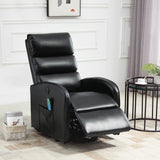AVAWING Power Lift Recliner Chair for Elderly, PU Leather Electric Inclining Chair with Remote Control, Side Pocket and USB Port for Living Room & Bedroom, Black AVAWING