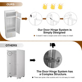 UNICOLY 86" Wardrobe with Drawers, 71'' Armoire Wardrobe Closet with 15" Cabinet, Metal Clothes Storage Cabinet with Hanging Rod, for Bedroom School, Employee, Gym, Assembly Required, White UNICOLY