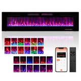 ORALNER 72” Smart WiFi Electric Fireplace, Ultra Thin Linear Recessed & Wall Mounted App Controlled Fireplace Heater with Adjustable Flame Color & Speed, Remote, 12 H Timer (72 INCHES) ORALNER