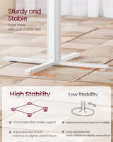 VASAGLE Dining Table, Small Round Kitchen Table for 4 People, 31.5 x 29.4 Inches, for Dining Room, Living Room, Farmhouse, Water-Resistant, Snow White UKDT082W01V1 VASAGLE