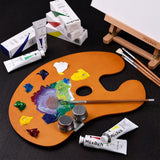 MEEDEN 2 Pack Wood Paint Palette Oil Finished, Acrylic Paint Palette 15.7"x11.8", Oil Paint Palette, Painting Palette, Art Palette, Artist Palette with Ergonomic Large Thumb Hole, Oval Shape MEEDEN