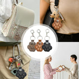 3 Pcs Dog Fur Storage Keychain, Cute Leather Paw Keychain Pet Hair Keepsake Keyring, Unique Memorial Collection Key Chain, Pet Memorial Gifts for Bag Purse Paw Charm Key Holder(Gray,Black,Brown) Treayes