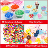 Slime Supplies Kit, 205 Pack Add Ins Slime Kit for Kids Girls Slime Making, Including Foam Balls, Glitter, Fishbowl Beads, Charms, Clear Containers by WINLIP WINLIP