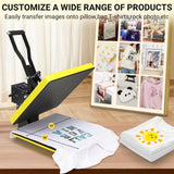 AKEYDIY Heat Press, 15x15 Slide Out Heat Press Machine for T Shirts, Digital Clamshell Heat Transfer Machine for Sublimation, Industrial Shirt Printer for Canvas, Pillows, Coasters, Puzzles (Yellow) AKEYDIY