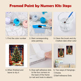 MOGTAA Christmas Paint by Numbers Kit for Adults Beginners with Frame, Christmas Tree Adult Paint by Number Kits on Canvas with Easel, Easy DIY Oil Painting Kits for Home Decor, 8x12in MOGTAA