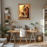 RICUVED Lion Diamond Painting Kits for Adults, 5D Animal Diamond Painting Diamond Art Kits for Beginners, Full Drill Diamond Art Diamond Gem Lion Family Diamond Painting Kits for Home Decor 12x16Inch RICUVED