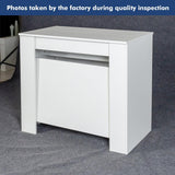 Kennkari Modern Expandable Dining Table for 2-10 People, Large Extendable Dining Room Table for Kitchen Living Room, Rectangle Kitchen Table (White 118" W) Kennkari