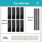 NeatiEase Slatwall Panel Wall Storage Systems, 4 x 8ft Slat Wall Paneling Garage Wall Organizer, Heavy Duty Wall Mounted PVC Wall Rack (Black) NeatiEase