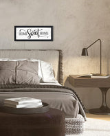 Home Sweet Home Sign Wall Decor: Rustic Art for Bedroom Wall Decor Above Bed Modern Farmhouse Country Wall Signs Master Bedroom Signs Framed Family Plaques Home Decorative 6" x 14.5" HLJ ART
