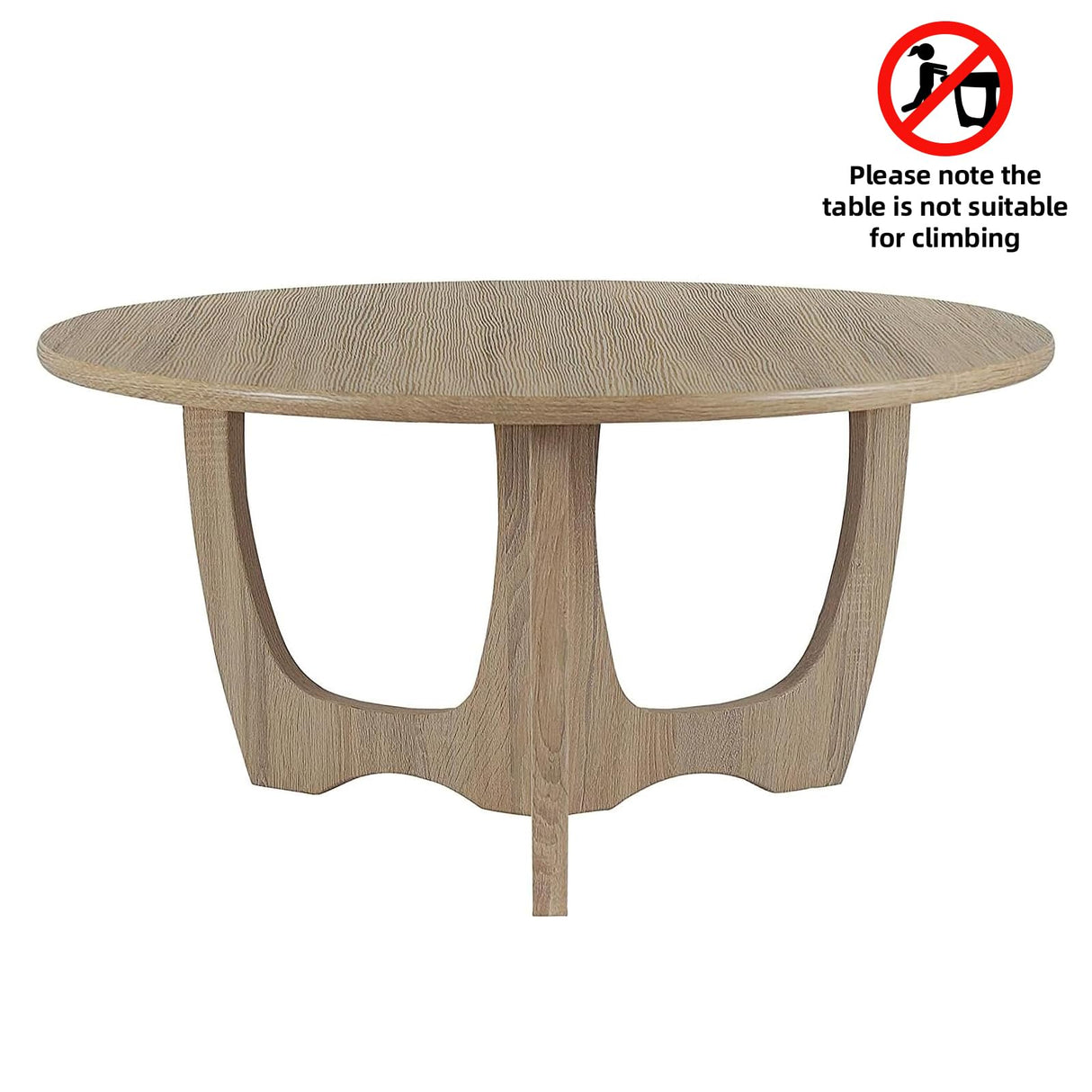 FINECASA Wooden Round Coffee Table Curved Leg, Accent Couch,Home Decoration, Living Room Tables, 36 x 18 Inches, Natural FINECASA