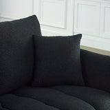 Deep Seat Teddy Fleece Loveseat Sofa with Wood Frame, 3 Seater Oversized Cloud Couch,Minimalist Style Boucle Upholstered Modular Sectional Sofa&Couches for Living Room Office Eafurn