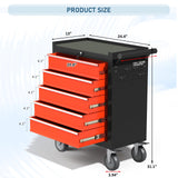 5-Drawers Rolling Tool Chest Tool Box Organizer with Lockable, Metal Rolling Tool Cart Tool Storage Toolbox, Tool Cabinet Rolling Tool Box with Drawers for Garage, Workstation, Workshop, Home Repair CMFYDAILY