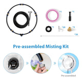 lifeegrn Misting Cooling System: Outdoor Mister System for Patio, 20 FT Misting Line+5 Mist Nozzles+3/4" Brass Adapter Garden Trampoline Greenhouse lifeegrn