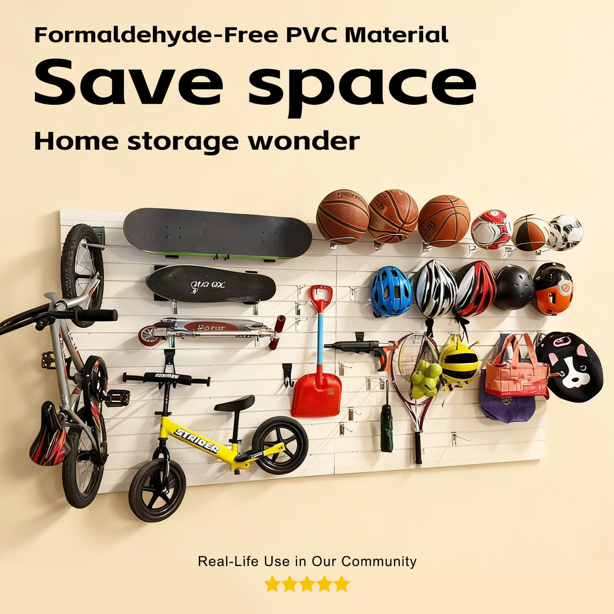 Slat Wall Paneling 4x8FT Black Slatwall Panel - Wall Garage Storage System | Heavy - Duty Industrial PVC Panels for Easy - Install Garage Organization | Sturdy Wall Slats for Home & Bike Rack Storage Eiruaw