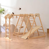 OLLIKIVI Indoor Playground Jungle Gym, Toddler Climbing Toys for Kids 1-6 Years, Indoor Toddler Gym Play Set with Slid, Climbing Wall, Ladder, Net, Bars, Swing, Ring OLLIKIVI