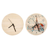 FOKOCALI 20 Pack 11.8in Sublimation Blank Clock Plywood Round Wall Clock Decor DIY Heat Transfer Press Printing FOKOCALI