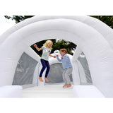 Bounceland Daydreamer Cloud Bounce House w/Ball Pit, Neutral Bouncer with Slide, 11.8 ft L x 6.9 ft W x 5.9 ft H, UL Blower Included, Basketball Hoop, 30 Pastel Plastic Balls, Trendy Bouncer for Kids Bounceland