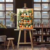 Natuyalo Paint by Numbers for Adults - DIY Adult Paint by Number Kits Painting on Canvas Green Plant Painting by Numbers for Beginners, Potted Art Craft Kits for Adults (16x20 Inch) Natuyalo