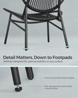 SONGMICS Patio Furniture Set 3 Pieces, Garden Bistro Set, Acapulco Chairs, Outdoor Seating, Side Table and 2 Chairs, Indoor and Outdoor Conversation Set, Balcony Porch, Ink Black UGGF021B01 SONGMICS