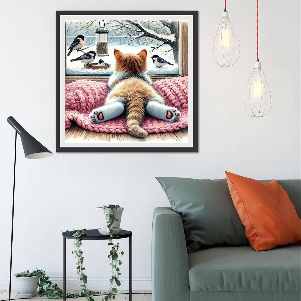 JAKI Cat Diamond Painting Kits for Adults Beginners-Animal Diamond Art Kit for Adults,5D DIY Gem Art Kits for Gift Home Wall Decor(14x14inch) JAKI