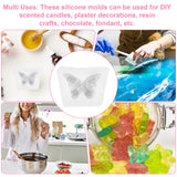 2Pcs Flower Butterfly Silicone Molds, Floral Butterfly Candle Molds Epoxy Resin Molds for Candle Making Clay Plaster Soap Mold Silicone Mold for DIY Scented Candles Polymer Clay Craft Plaster AHQiZFX