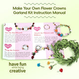EggSun Flower Crown Making Kit for Girls Kids Gift Women Tea Party Craft Bracelet DIY Fairy Flower Crown Kit Kids Birthday Gift Floral Hair Arts Crafts Spring Easter Gift for Girls 5 6 7 12 Year Old EggSun