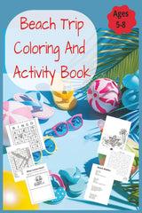 Beach Trip Coloring and Activity Book: For Kids Aged 5 to 8 WoodArtSupply
