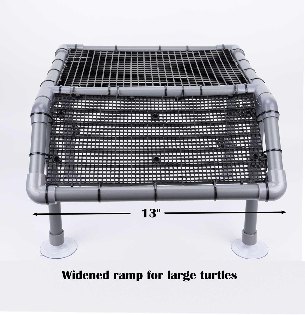 MLONDHSU Large Turtle Basking Platform, Standing Turtle Dock, DIY Basking Platform for Aquatic Turtles, Turtle Tank Accessories(Grey and Black) MLONDHSU