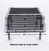 MLONDHSU Large Turtle Basking Platform, Standing Turtle Dock, DIY Basking Platform for Aquatic Turtles, Turtle Tank Accessories(Grey and Black) MLONDHSU