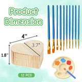 Acshio 12 Pack Unfinished Wood Heart Box, Unpainted DIY Treasure Chest with 10 Pcs Paint Brushes, Wooden Heart Shaped Storage Box Jewelry Box with Lid for Art Craft Painting Making Acshio