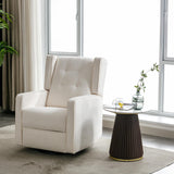 CANMOV Swivel Rocker Recliner Chair, Nursery Glider Chair, Nursery Rocking Chairs, Manual Reclining Chair, White CANMOV